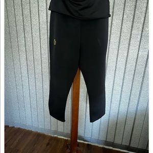 Zaggora Crop Pants Tight Sz L Black Weight Loss Hot Neoprene EUC